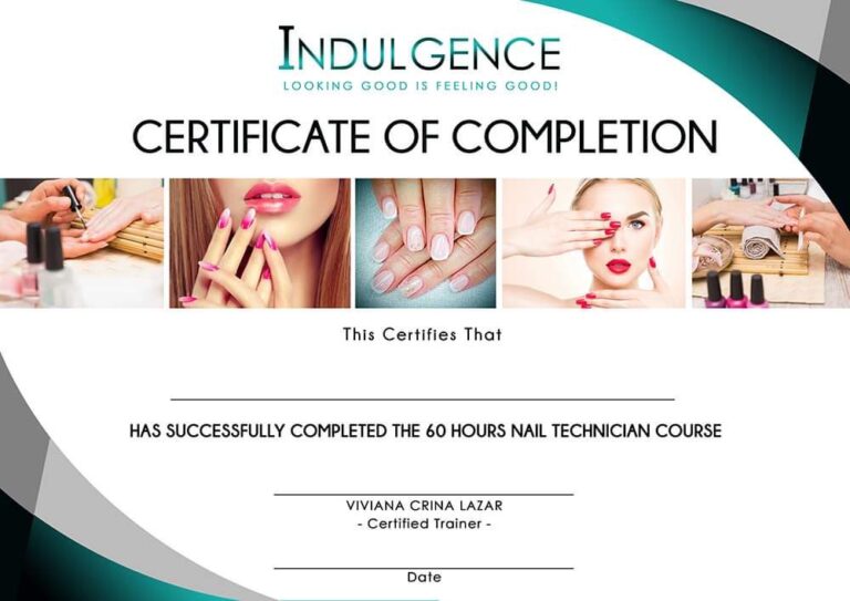 Indulgence certificate of completion